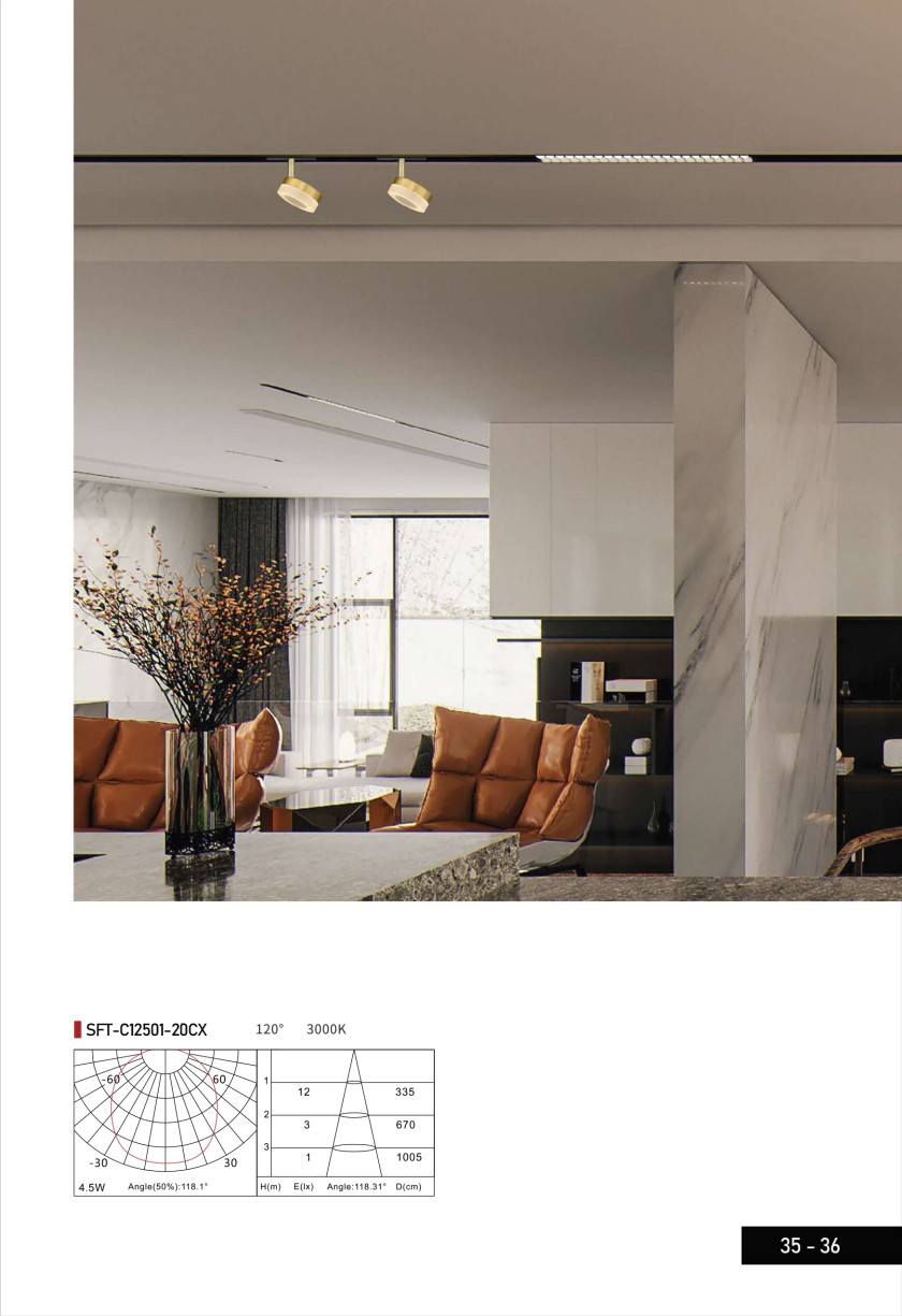 Magnet aydınlatma ile modern iç mekân